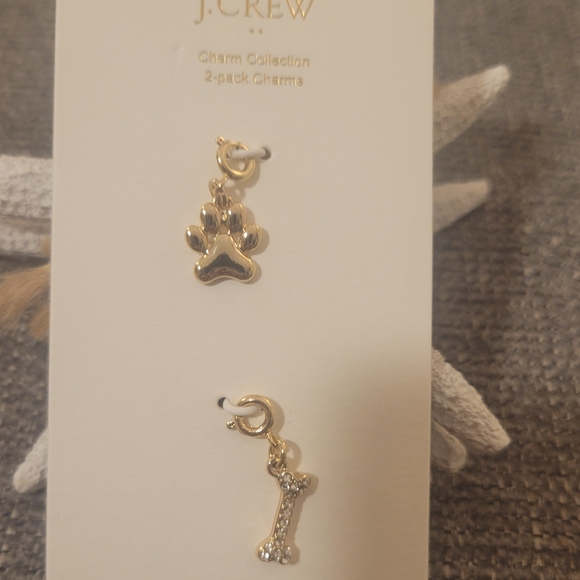 J. Crew Gold Paw and Bone Charm Set - Picture 1 of 5